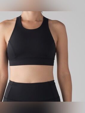 Lululemon Fast And Free Black Sports Bra size 6